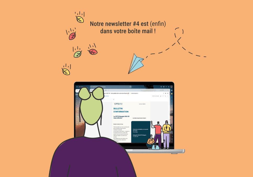 Sur l'image, nous pouvons vori écrit : "Notre newsletter #4 est enfin dans votre boîte mail ! 