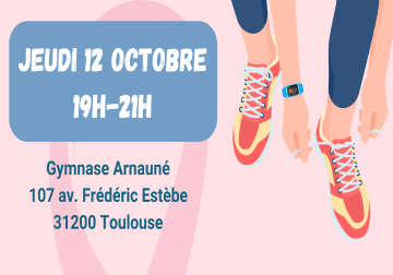 Illustration qui présente l'évènement organisé par CPTS Nougaro à Toulouse : Octobre Rose Sportif.